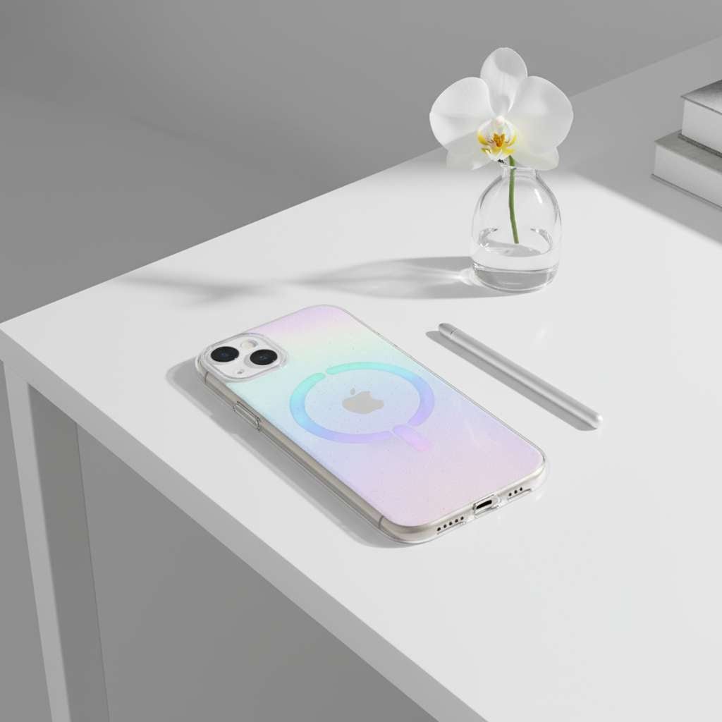 Funda Purpurina Compatible con MagSafe para iPhone 15