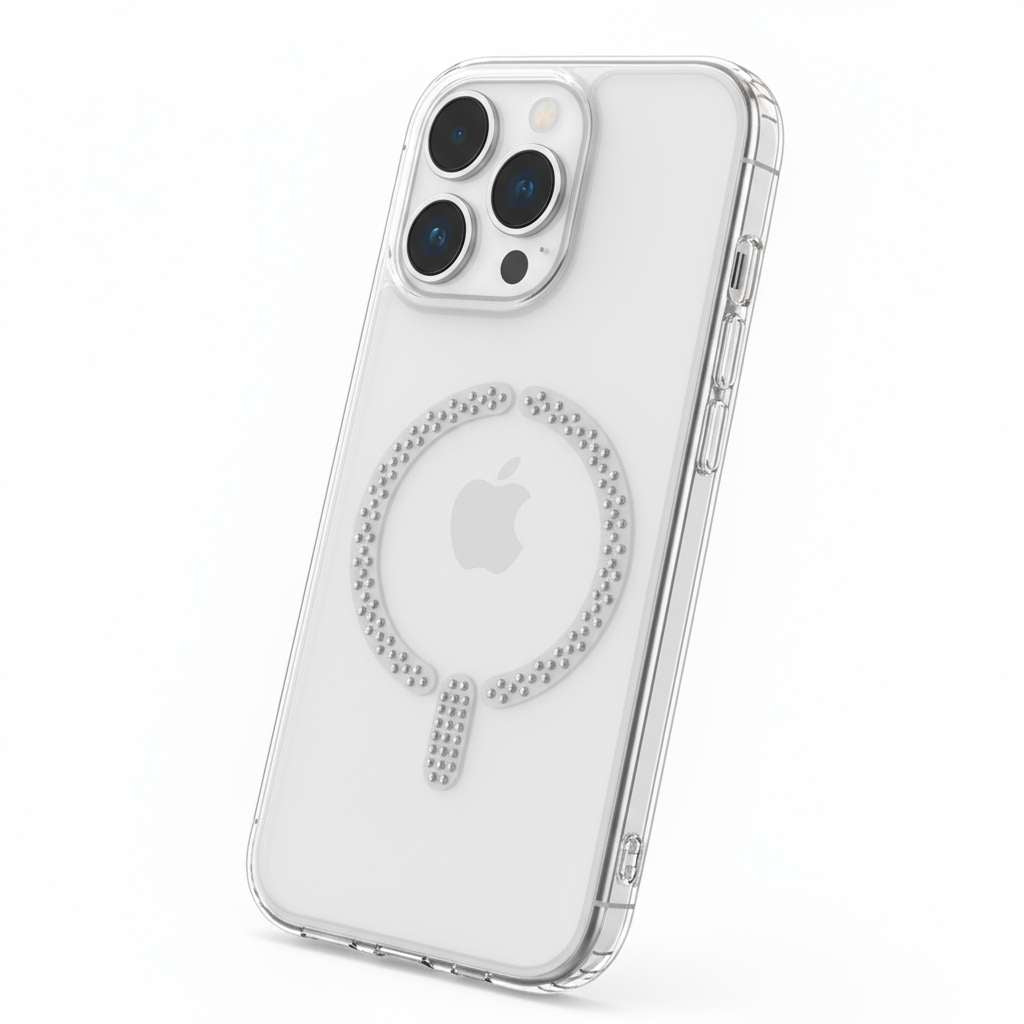 Funda Antiyellow Compatible con MagSafe con Brillantes para iPhone 13 Pro Max