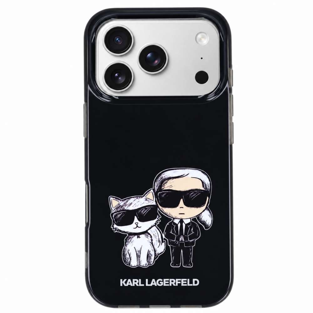 Funda Karl Lagerfeld negra para iPhone 18 Pro Max, colaboración La Casa de las Carcasas x Karl Lagerfeld