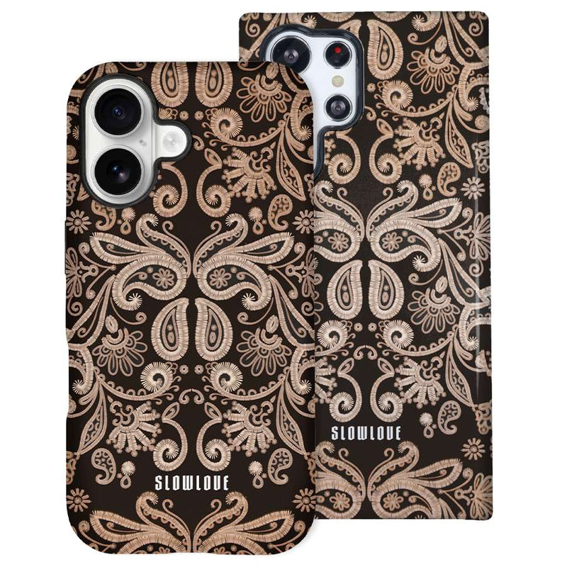 Funda Tough Slowlove Paisley Black con estampado paisley en negro - Vista lateral